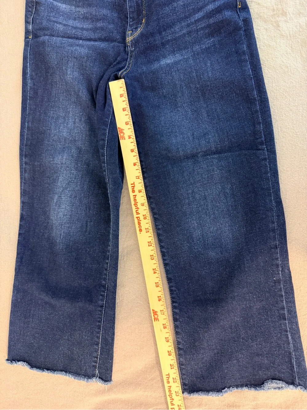 Judy Blue Sunday chill cropped wide leg, frayed hem, jeans, medium wash 5